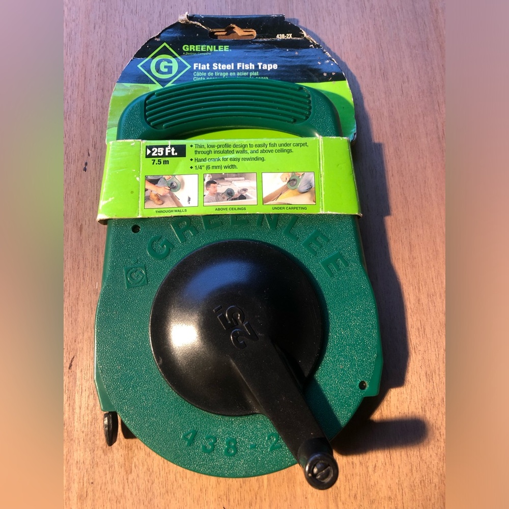 10383 GREENLEE 438-2X Fish Tape New In Box 25’ NIB Box is rough—see description